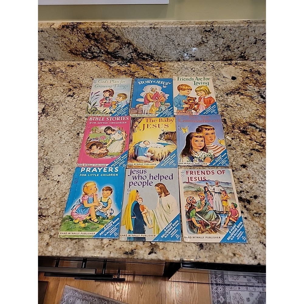 Vintage Rand McNally 1960's A First Religious Children's Books, LOT OF 9
